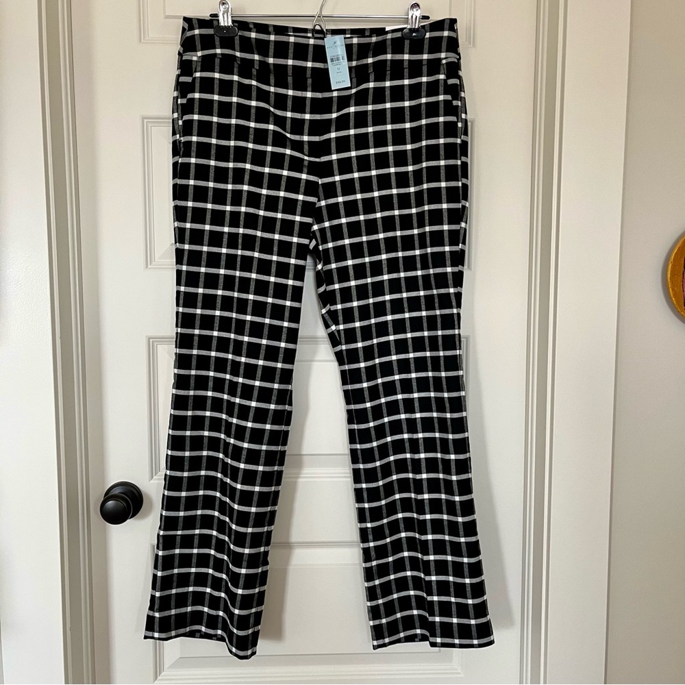 Ann Taylor Factory Black & White Plaid Dress Pants - Petite 12 NWT